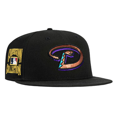 New Era 59Fifty Arizona Diamondbacks Gold Cooperstown Collection Patch D Hat - Black New Era