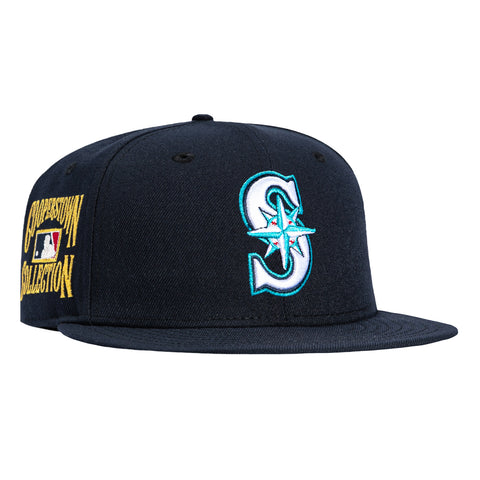 New Era 59Fifty Seattle Mariners Gold Cooperstown Collection Patch Hat - Navy New Era