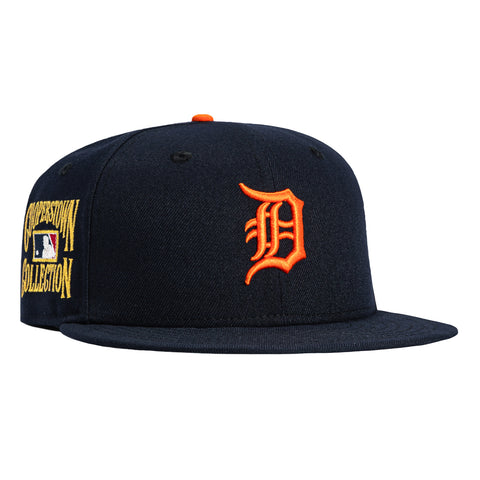 New Era 59Fifty Detroit Tigers Gold Cooperstown Collection Patch Hat - Navy, Orange New Era