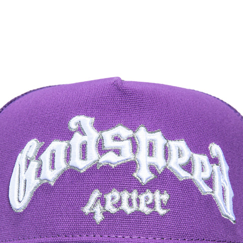 Godspeed Forever Trucker Snapback Hat - Purple, Black