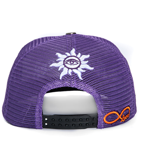 Godspeed Forever Trucker Snapback Hat - Purple, Black
