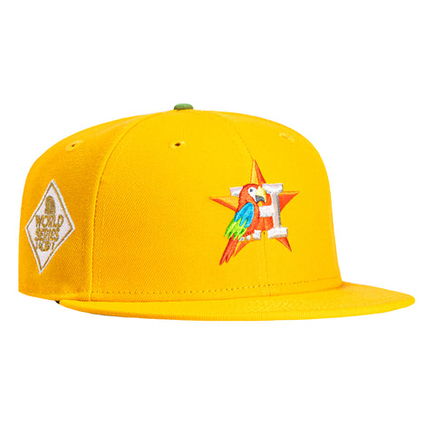 New Era 59Fifty Houston Astros 2017 World Series Patch Parrot Hat - Gold