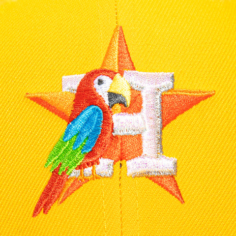 New Era 59Fifty Houston Astros 2017 World Series Patch Parrot Hat - Gold