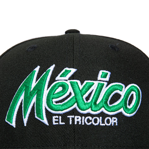 New Era 59Fifty Mexico El Tricolor Mexico Flag Patch Script Snapback Hat - Black