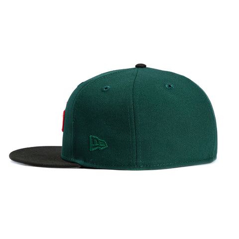 New Era 59Fifty Mexico El Tricolor Mexico Flag Patch Script Snapback Hat - Green, Black