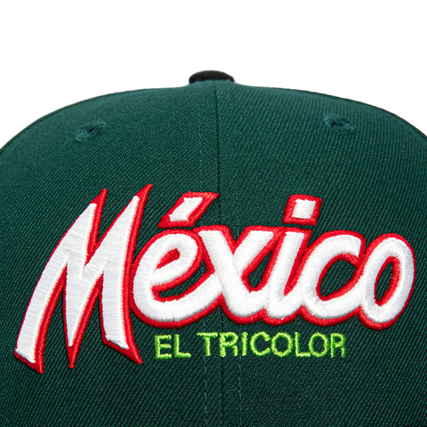 New Era 59Fifty Mexico El Tricolor Mexico Flag Patch Script Snapback Hat - Green, Black