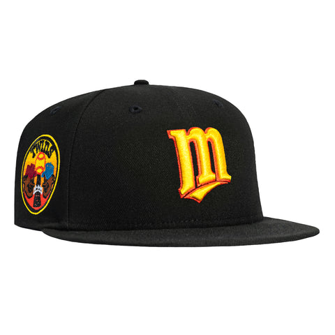 New Era 59Fifty Minnesota Twins 1972 Alternate Logo Patch M Hat - Black, Yellow, Orange