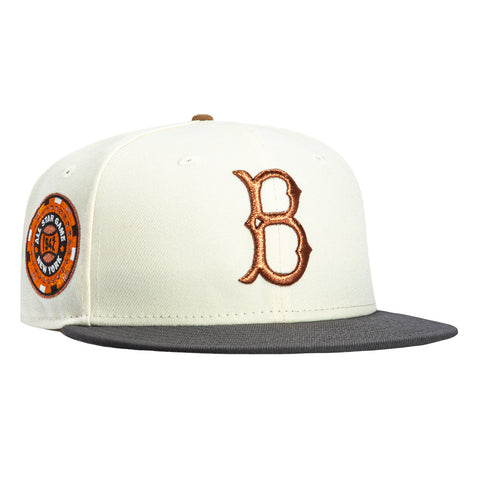 New Era 59Fifty Sepia Brooklyn Dodgers 1942 All Star Game Patch Hat - White, Graphite