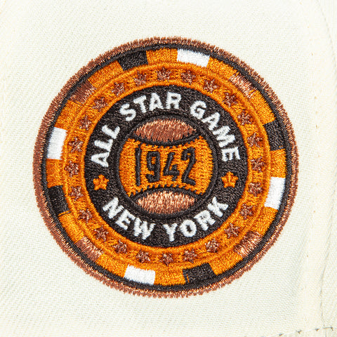 New Era 59Fifty Sepia Brooklyn Dodgers 1942 All Star Game Patch Hat - White, Graphite