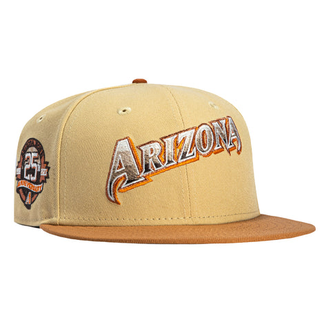 New Era 59Fifty Sepia Arizona Diamondbacks 25th Anniversary Patch Script Hat - Tan, Khaki