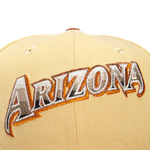New Era 59Fifty Sepia Arizona Diamondbacks 25th Anniversary Patch Script Hat - Tan, Khaki