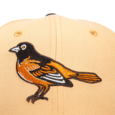 New Era 59Fifty Sepia Baltimore Orioles 20th Anniversary Stadium Patch 1998 Hat - Tan, Gold