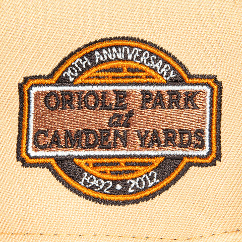 New Era 59Fifty Sepia Baltimore Orioles 20th Anniversary Stadium Patch 1998 Hat - Tan, Gold