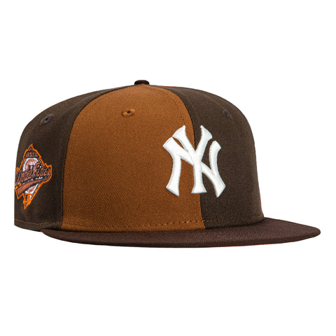 New Era 59Fifty Sepia New York Yankees 1996 World Series Patch Pinwheel Pink UV Hat - Khaki, Brown