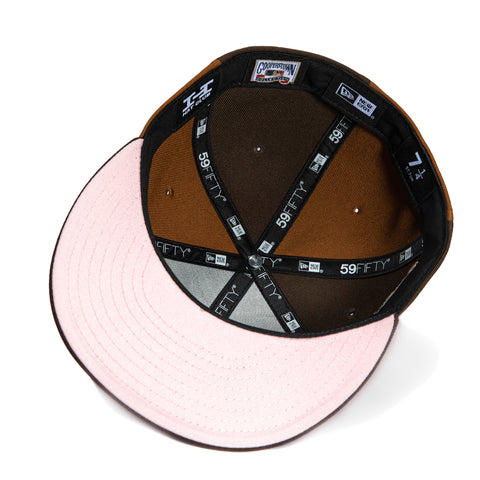 New Era 59Fifty Sepia New York Yankees 1996 World Series Patch Pinwheel Pink UV Hat - Khaki, Brown