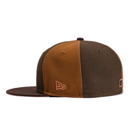 New Era 59Fifty Sepia New York Yankees 1996 World Series Patch Pinwheel Pink UV Hat - Khaki, Brown