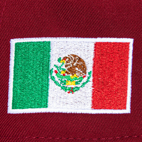 New Era 9Forty A-Frame Mexico World Baseball Classic Mexico Flag Patch Snapback Hat - Cardinal, Green