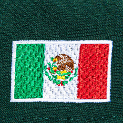 New Era 9Forty A-Frame Mexico World Baseball Classic Mexico Flag Patch Snapback Pink UV Hat - Green