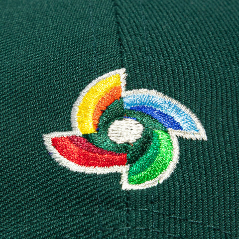 New Era 9Forty A-Frame Mexico World Baseball Classic Mexico Flag Patch Snapback Pink UV Hat - Green