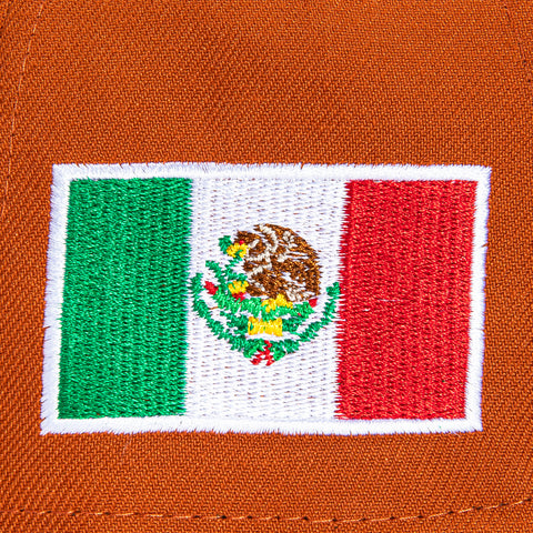 New Era 9Forty A-Frame Mexico World Baseball Classic Mexico Flag Patch Snapback Hat - Burnt Orange, Brown, Metallic Copper