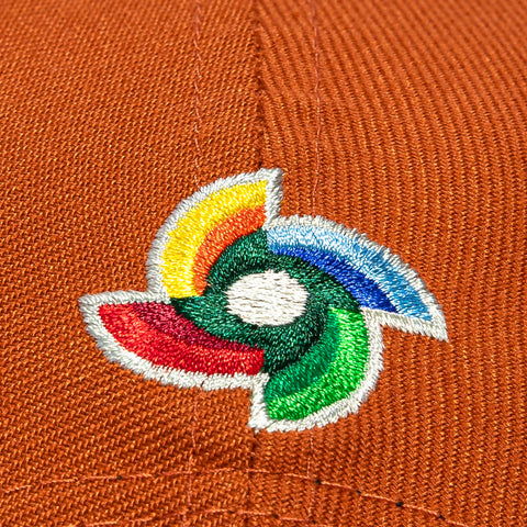 New Era 9Forty A-Frame Mexico World Baseball Classic Mexico Flag Patch Snapback Hat - Burnt Orange, Brown, Metallic Copper