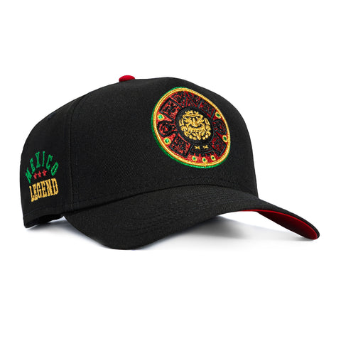 New Era 9Forty A-Frame Mexico Medallion Mexico Legend Patch Snapback Red UV Hat - Black