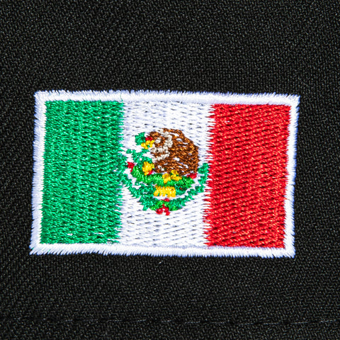 New Era 9Forty A-Frame Mexico Mexico Flag Patch Word Snapback Hat - Black, Metallic Gold