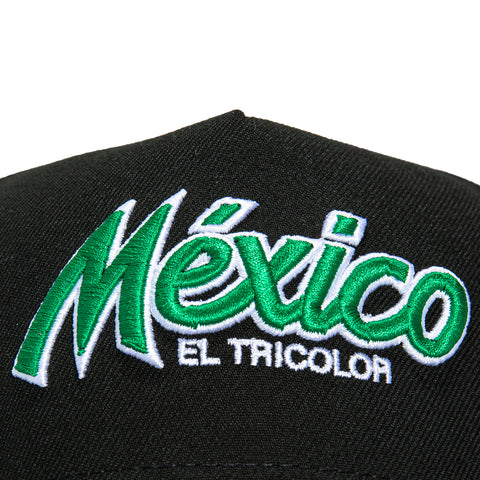 New Era 9Forty A-Frame Mexico El Tricolor Mexico Flag Patch Script Snapback Hat - Black