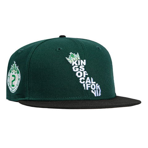 New Era 59Fifty Los Angeles Kings 2X Champions Patch Kings of California Hat - Green, Black