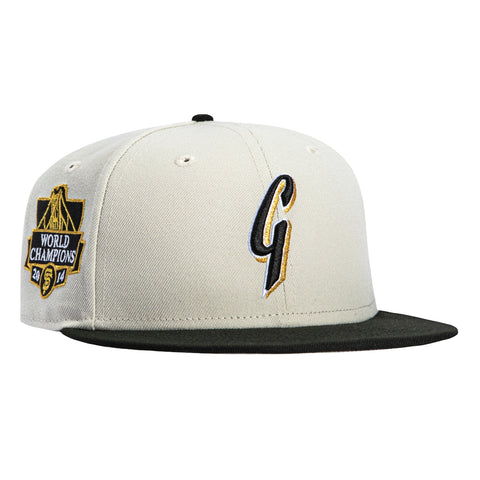 New Era 59Fifty San Francisco Giants 2014 World Series Champions Patch G Hat - Stone, Black, Metallic Gold