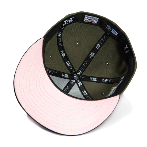 New Era 59Fifty Philadelphia Phillies 1996 All Star Game Patch Pink UV Hat - Olive, Black New Era