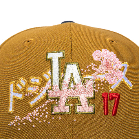 New Era 59Fifty Los Angeles Dodgers 2024 World Series Patch Ohtani Blossom Hat - Khaki, Navy New Era