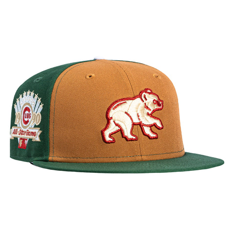 New Era 59Fifty Chicago Cubs 1990 All Star Game Patch BP Rail Pink UV Hat - Khaki, Green New Era