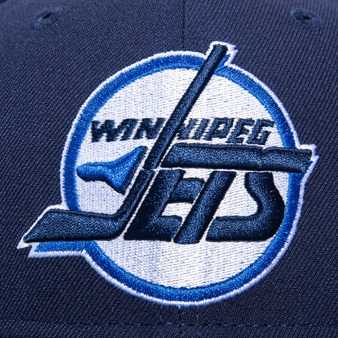 New Era 59Fifty Blue Ice Winnipeg Jets 15th Anniversary Patch Hat - Light Navy, Navy