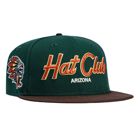 New Era 59Fifty Hat Club Arizona Skull Chief Patch Script Hat - Green, Brown New Era