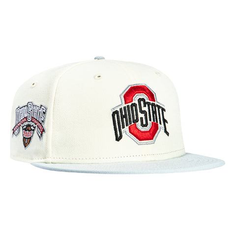 New Era 59Fifty Ohio State Buckeyes 2002 National Champions Patch Hat - White, Grey New Era