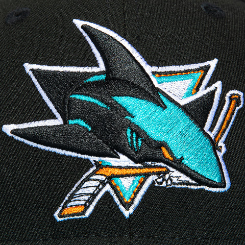New Era 59Fifty San Jose Sharks 35th Anniversary Patch Hat - Black, Teal