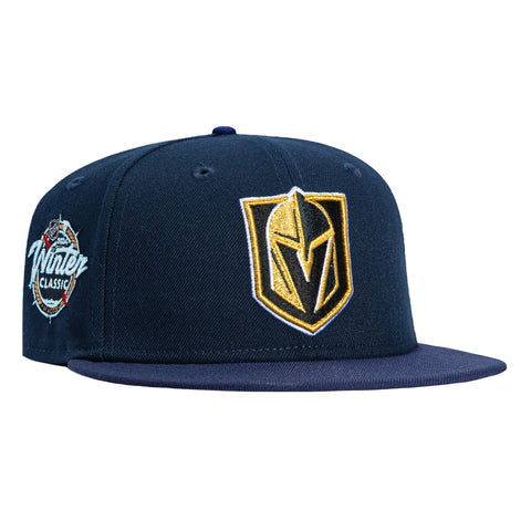 New Era 59Fifty Blue Ice Vegas Golden Knights 2024 Winter Classic Patch Alternate Hat - Navy, Light Navy