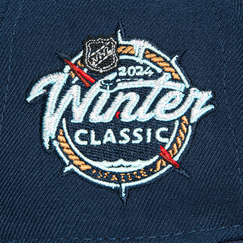 New Era 59Fifty Blue Ice Vegas Golden Knights 2024 Winter Classic Patch Alternate Hat - Navy, Light Navy