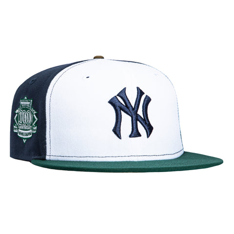 New Era 59Fifty New York Yankees 100th Anniversary Stadium Patch Pinwheel Realtree UV Hat - White, Green, Navy