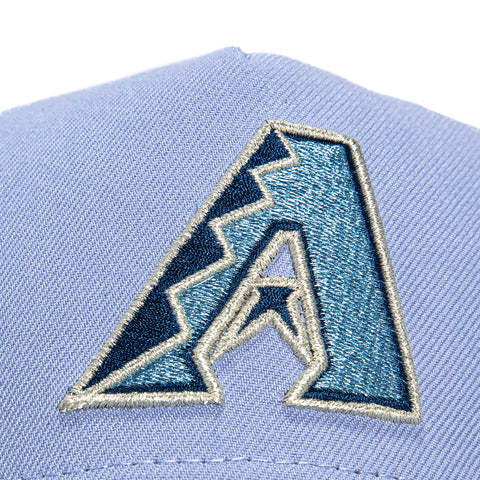New Era 9Forty A-Frame Arizona Diamondbacks 2001 World Series Patch A Snapback Hat - Lavender, Navy