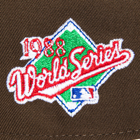 New Era 9Forty A-Frame Los Angeles Dodgers 1988 World Series Patch Snapback Hat - Brown, Ivory