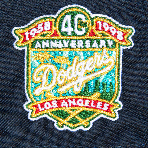 New Era 9Forty A-Frame Los Angeles Dodgers 40th Anniversary Patch Snapback Hat - Navy, Green
