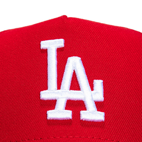 New Era 9Forty A-Frame Los Angeles Dodgers 40th Anniversary Stadium Patch Snapback Hat - Red, White