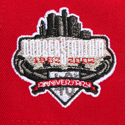 New Era 9Forty A-Frame Los Angeles Dodgers 40th Anniversary Stadium Patch Snapback Hat - Red, White