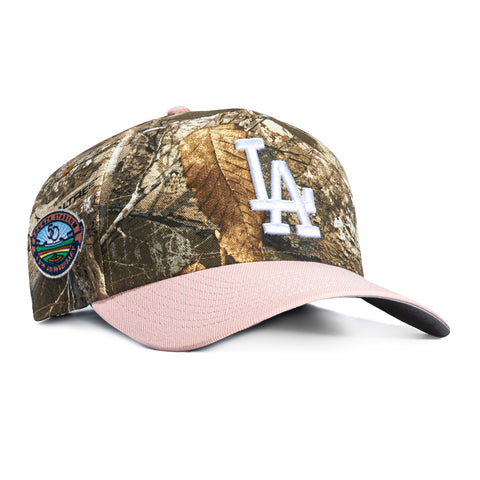New Era 9Forty A-Frame Los Angeles Dodgers 50th Anniversary Stadium Patch Snapback Hat - Realtree, Pink
