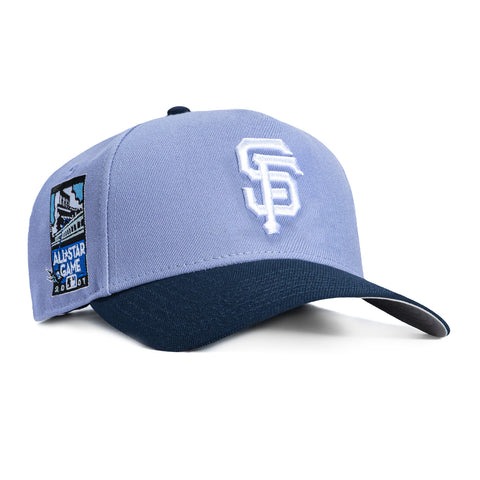 New Era 9Forty A-Frame San Francisco Giants 2007 All Star Game Patch Snapback Hat - Lavender, Navy