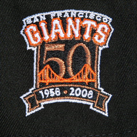 New Era 9Forty A-Frame San Francisco Giants 50th Anniversary Patch Snapback Hat - Black, Graphite