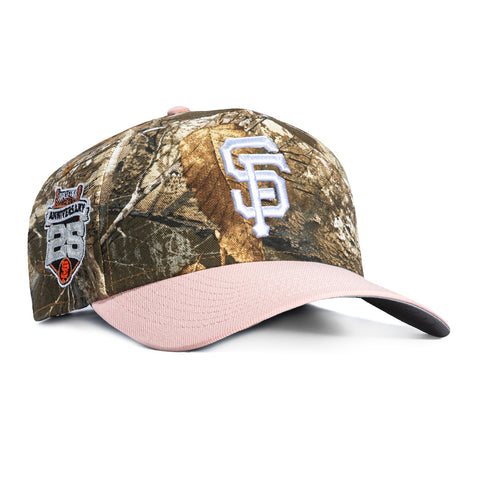 New Era 9Forty A-Frame San Francisco Giants 25th Anniversary Stadium Patch Snapback Hat - Realtree, Pink