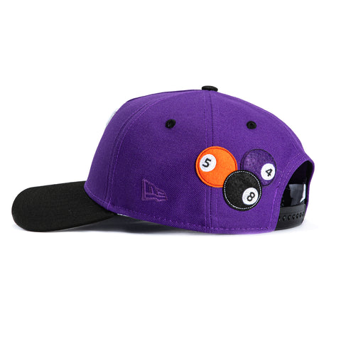 New Era 9Forty A-Frame 8-Ball Texas Rangers Final Season Patch Snapback Hat - Purple, Black